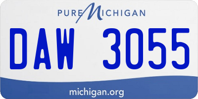 MI license plate DAW3055