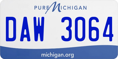 MI license plate DAW3064
