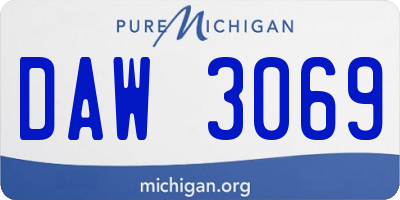 MI license plate DAW3069