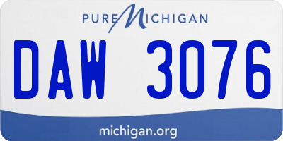 MI license plate DAW3076