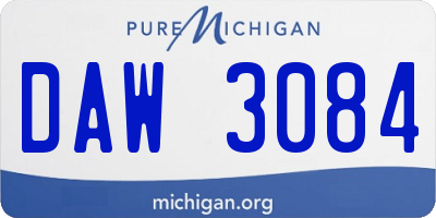 MI license plate DAW3084