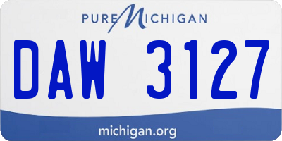 MI license plate DAW3127