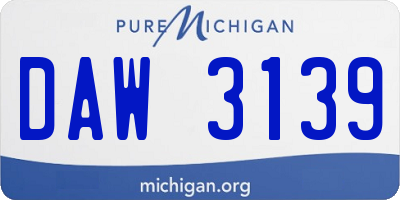 MI license plate DAW3139