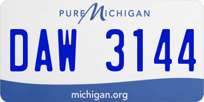 MI license plate DAW3144