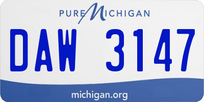 MI license plate DAW3147