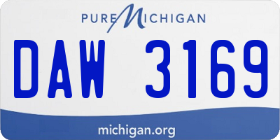 MI license plate DAW3169