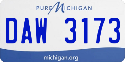 MI license plate DAW3173