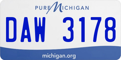 MI license plate DAW3178