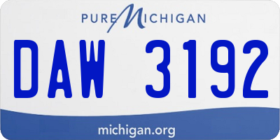 MI license plate DAW3192