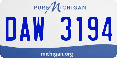 MI license plate DAW3194