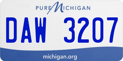 MI license plate DAW3207
