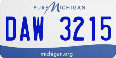 MI license plate DAW3215