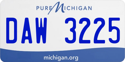 MI license plate DAW3225