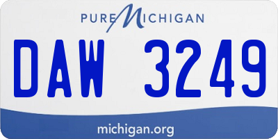 MI license plate DAW3249