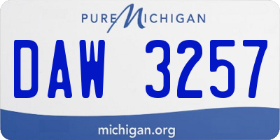 MI license plate DAW3257