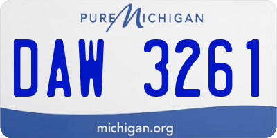 MI license plate DAW3261