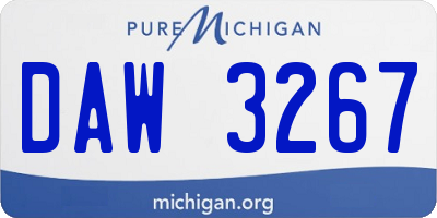 MI license plate DAW3267