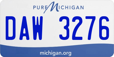 MI license plate DAW3276