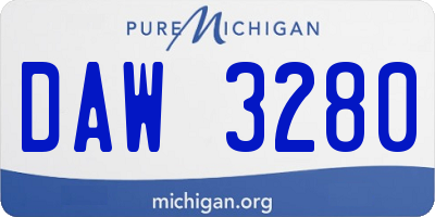 MI license plate DAW3280