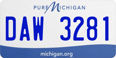 MI license plate DAW3281