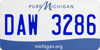 MI license plate DAW3286
