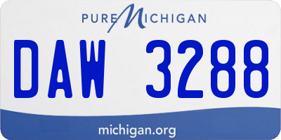 MI license plate DAW3288