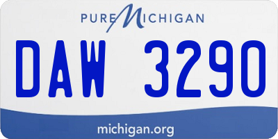 MI license plate DAW3290
