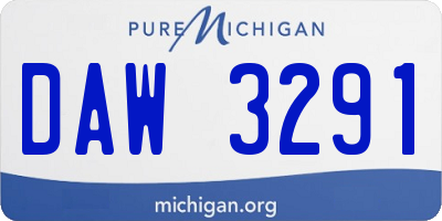 MI license plate DAW3291