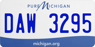 MI license plate DAW3295