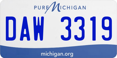 MI license plate DAW3319