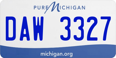 MI license plate DAW3327