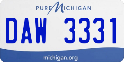 MI license plate DAW3331