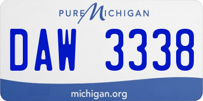 MI license plate DAW3338