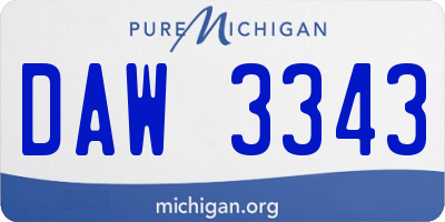 MI license plate DAW3343