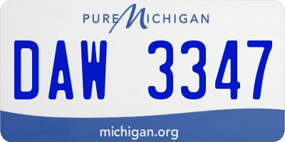 MI license plate DAW3347