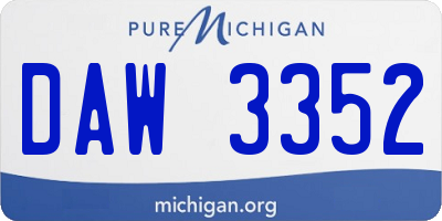 MI license plate DAW3352