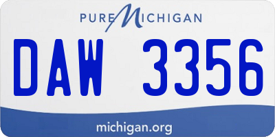 MI license plate DAW3356