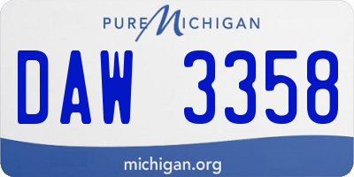 MI license plate DAW3358