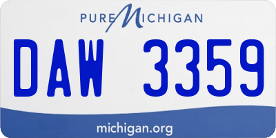 MI license plate DAW3359