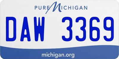 MI license plate DAW3369