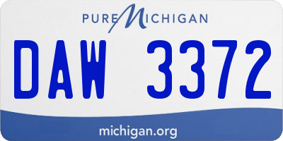 MI license plate DAW3372
