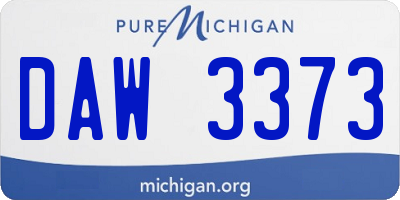 MI license plate DAW3373