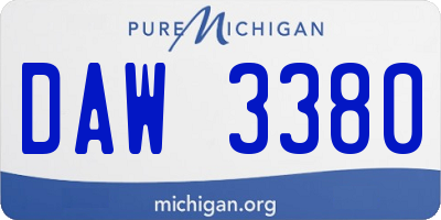 MI license plate DAW3380