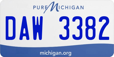 MI license plate DAW3382