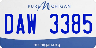 MI license plate DAW3385