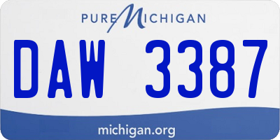 MI license plate DAW3387