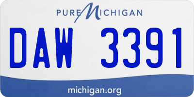 MI license plate DAW3391