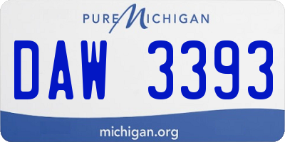 MI license plate DAW3393