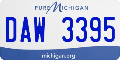 MI license plate DAW3395