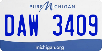 MI license plate DAW3409